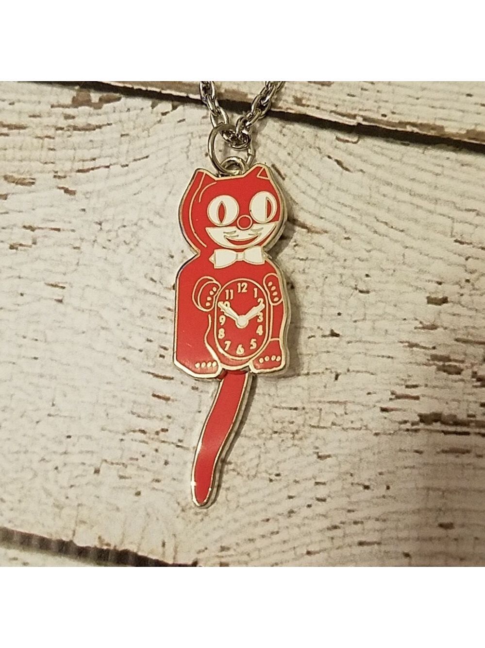 Retired Kit cat klock clock red necklace clock - Picture 2 of 6